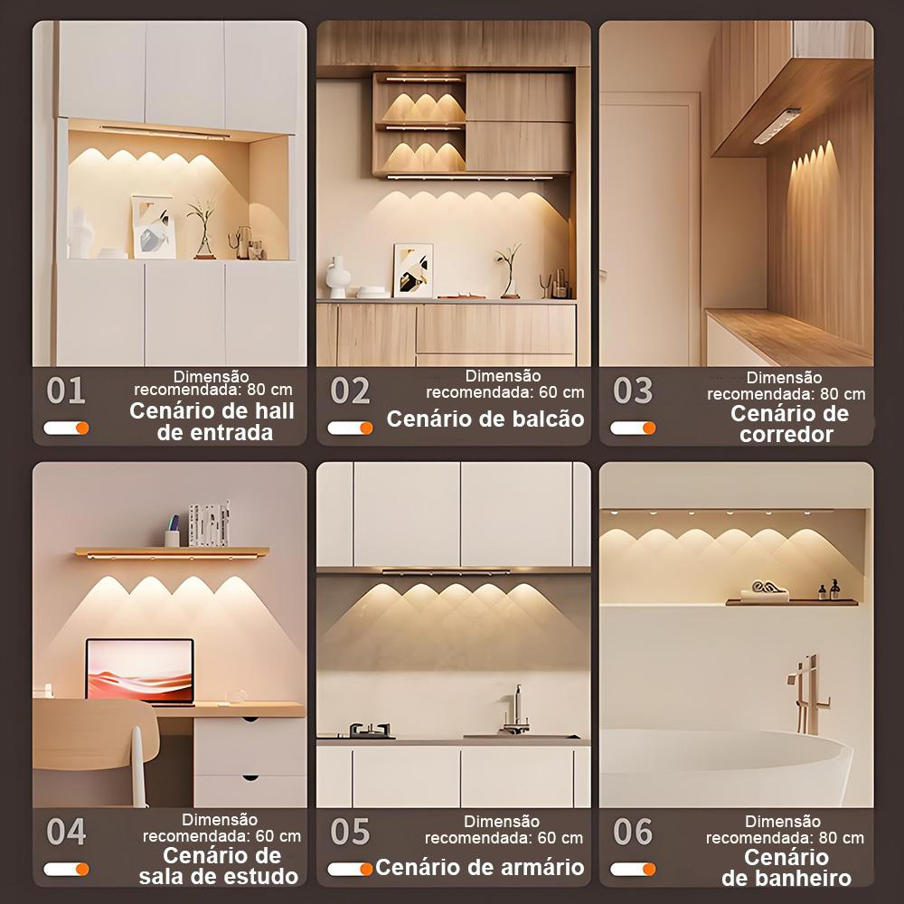 Luminária em hall, varanda, corredor, escritório, closet e banheiro